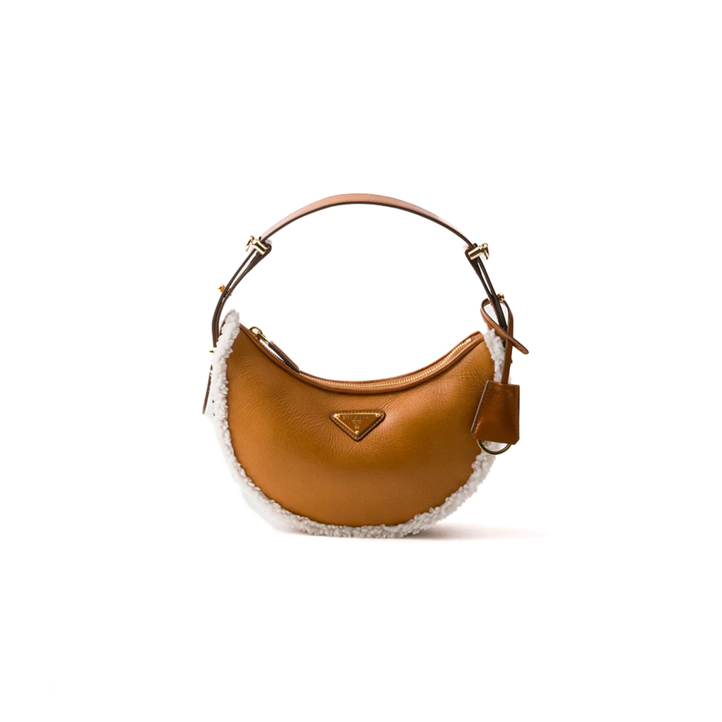 PRADA ARQUÉ SMALL SHEARLING SHOULDER BAG 1BC194 (22.5*18.5*6cm)
